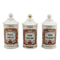 Antique French White Porcelain Lidded Apothecary Jar
