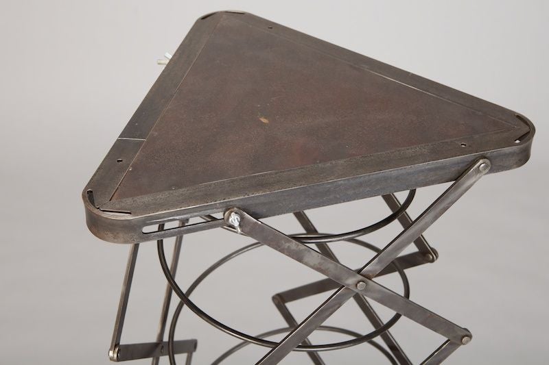 French Metal Industrial Adjustable Height Factory Table 1