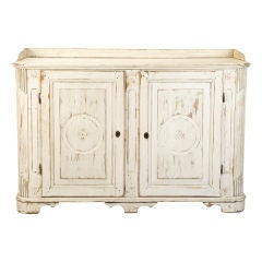Antique Large White Swedish Cabinet
