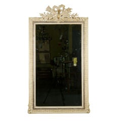 Antique Cream and Silver Gilded Mirror