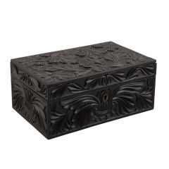 Carved Anglo Indian Ebony Box