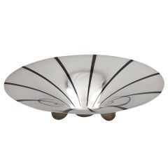 Ikora Mid Century Modernist Chrome 
Enamel Pedestal  Bowl