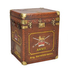 Single Leather Trunk with Armorial Decals