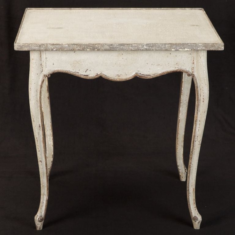 French White and Gray Painted Side Table