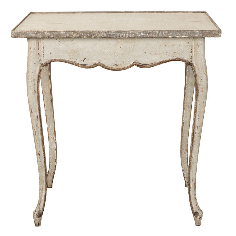 French White and Gray Painted Side Table