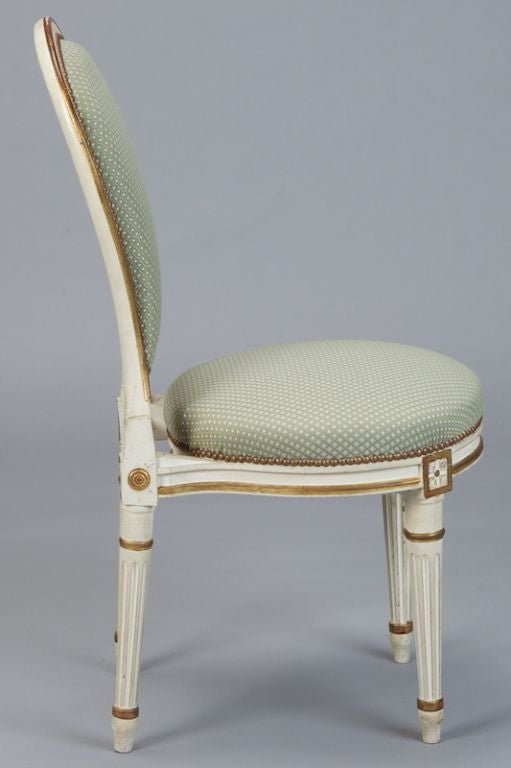 Painted Set of Eight Louis XVI Style Chairs