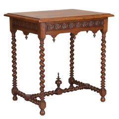 19th Century Dutch Walnut Table with Twisted Legs