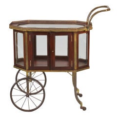 Antique English Regency Wood and Brass Trolley