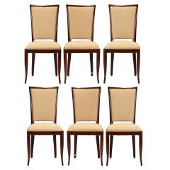 Set of 6 French Art Deco Dining Chairs