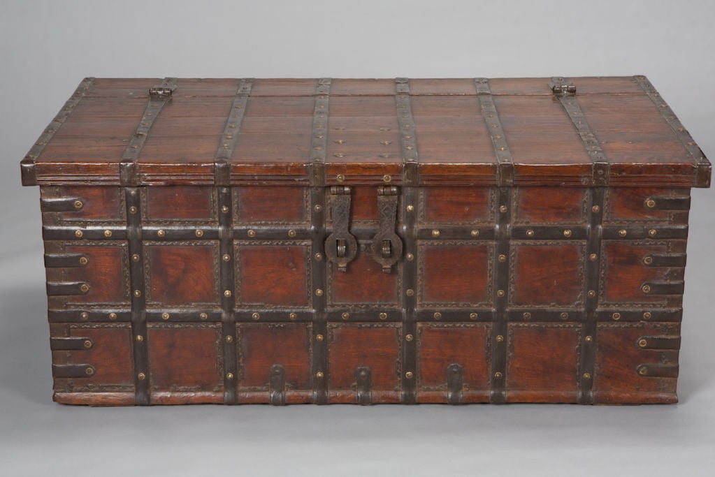 Large Iron Bound Trunk 1