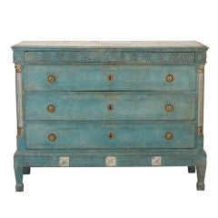 18th Century Blue Gustavian Chest of Drawers