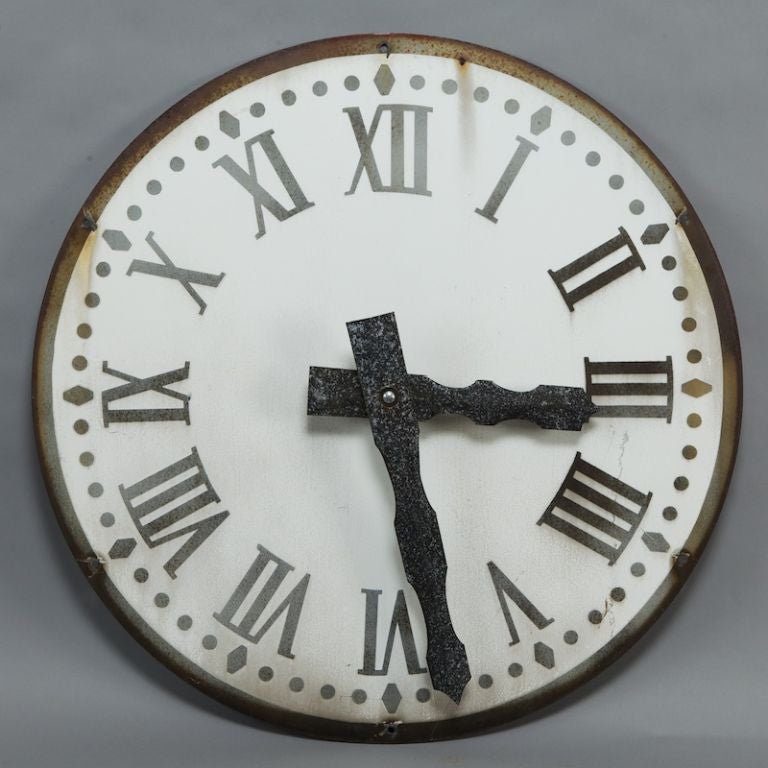 French White Clock Face With Black Numbers In Excellent Condition In Troy, MI