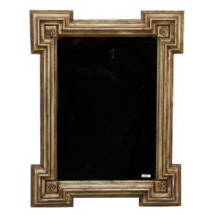 Italian 4 Cornered Gilded And Painted Mirror