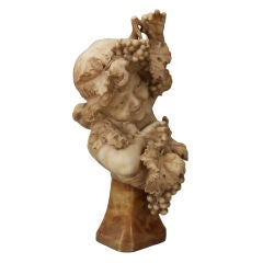 Carved Alabaster Bust of Harvest Imp