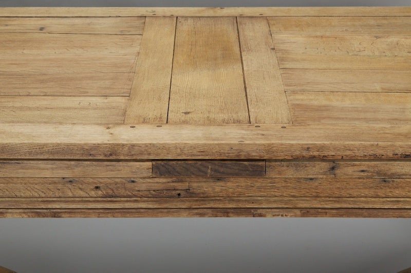 Bleached Oak French Refractory Table With Spheroidal Legs 4