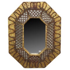 Mid Century Gilded Cushion Mirror