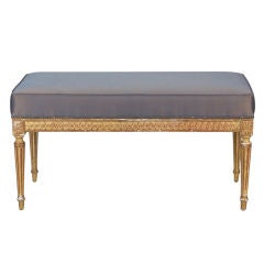 Early 20th Century French Gilt and Painted Bench