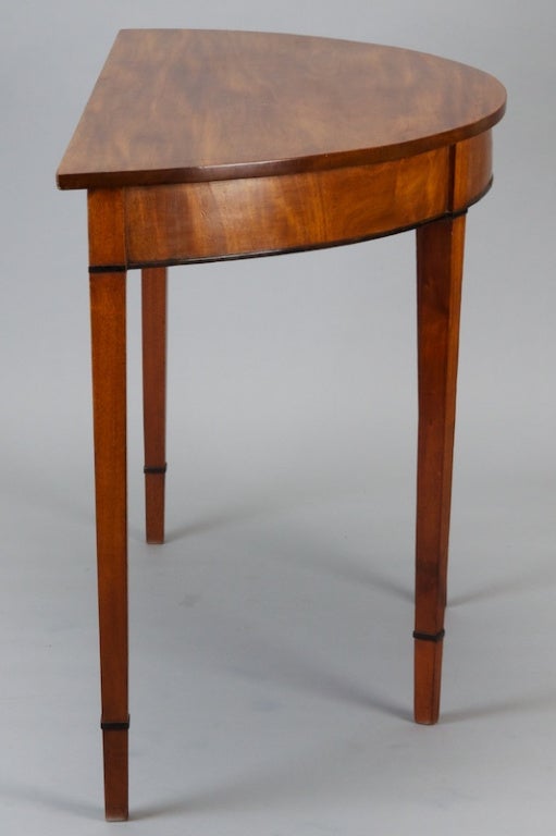 Pair English Mahogany Demilune Tables 4