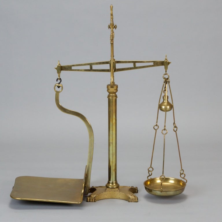 19th Century Large Brass Bean Scales