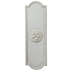 French White Painted Wall Panel With Center Medallion