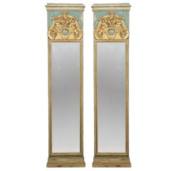 Pair 19th Century Italian Tall Narrow Mirrors