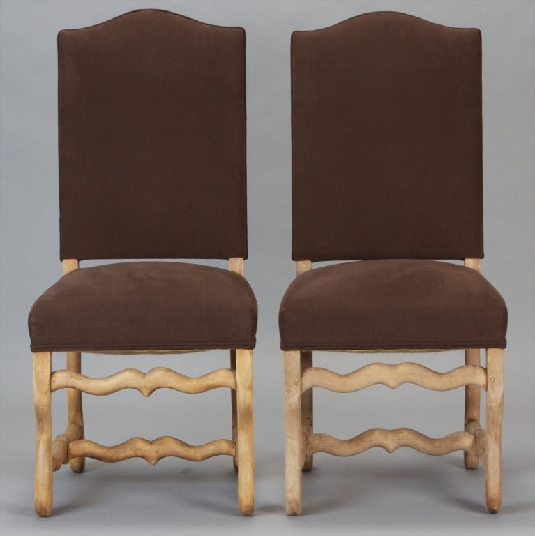 Set of 6 Bleached Oak Wood Os Du Mouton Chairs For Sale at 1stDibs