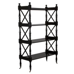 Four Shelf Black Turned Etagere