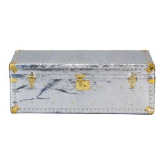 Vintage Medium Aluminum Covered Trunk