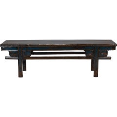 Antique Long Painted Chinese Bench