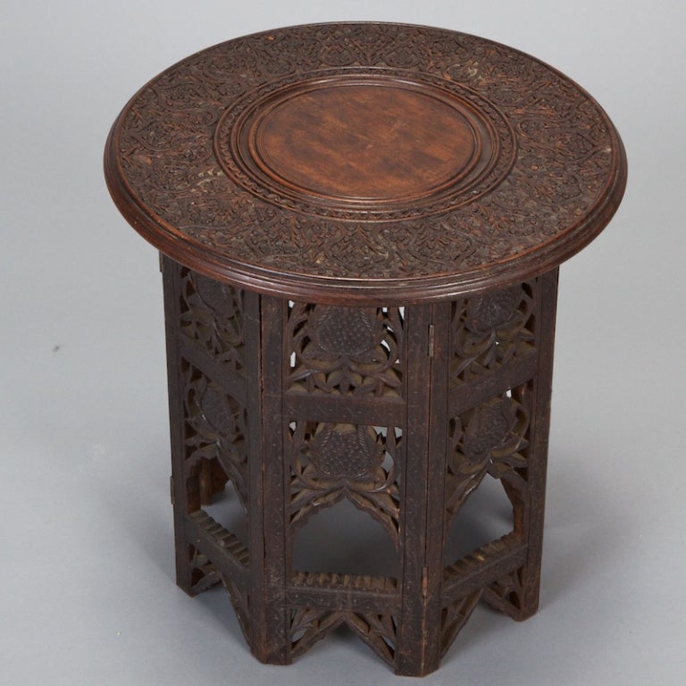 Small Moorish Carved Wood Table 1