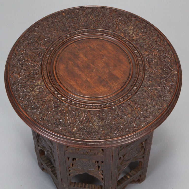 Small Moorish Carved Wood Table 2