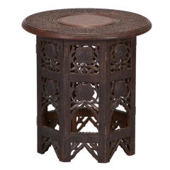 Small Moorish Carved Wood Table