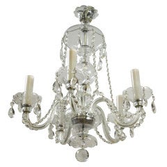 Five Light All Crystal Chandelier with Waterfall Beading