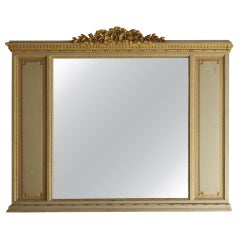 Antique Louis XVI Style Overmantel Trumeau Mirror