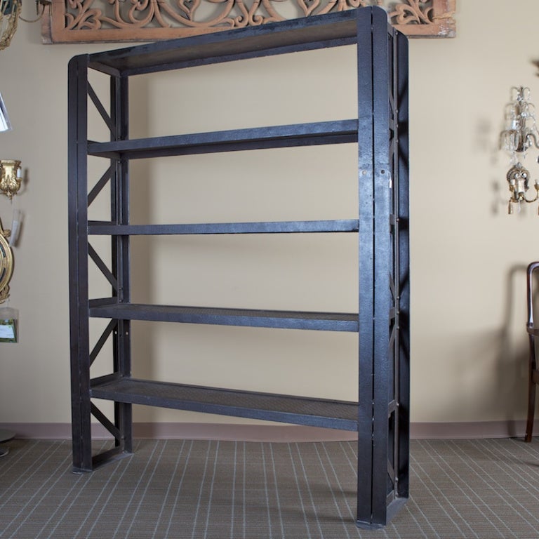 Large Industrial Iron Shelf Unit at 1stdibs