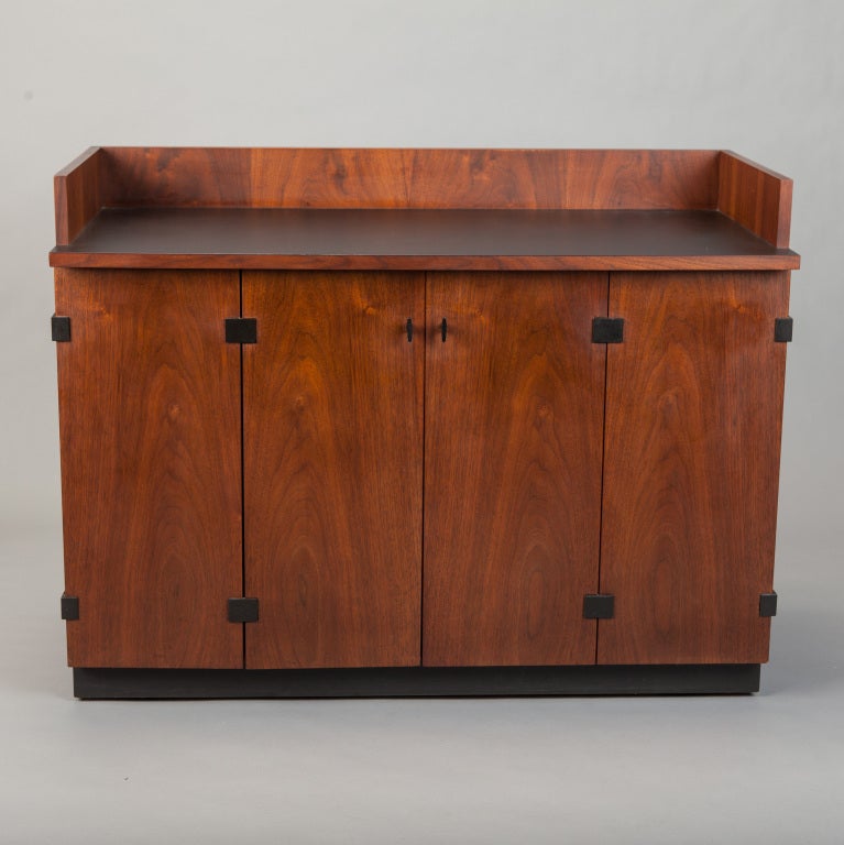 Mid Century Walnut Bar Cabinet by Kipp Stewart For Directional