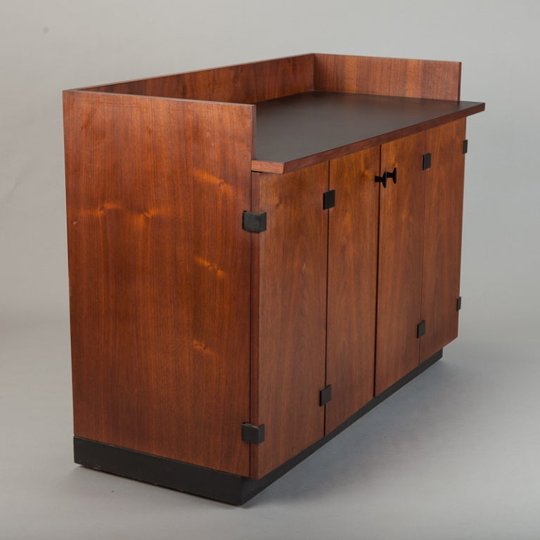 Mid Century Walnut Bar Cabinet by Kipp Stewart For Directional 2