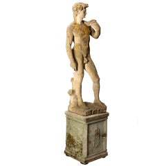 Garden Statue of David with Pedestal