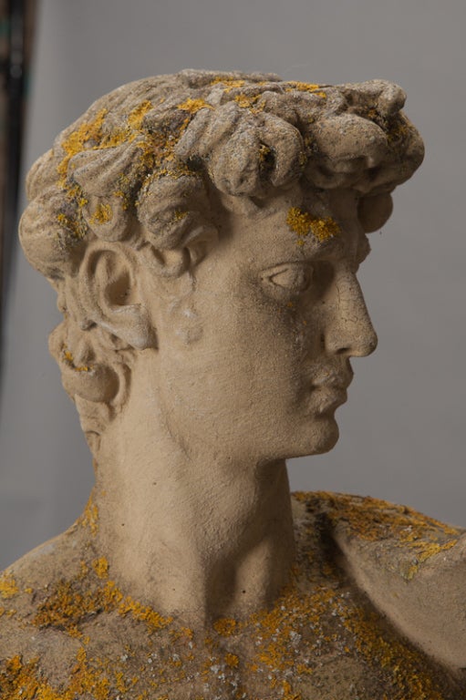 Garden Statue of David with Pedestal 1