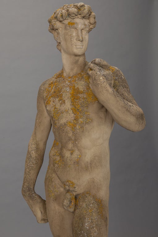Garden Statue of David with Pedestal 3