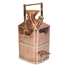 Large 19th Century Copper and Brass Fuel Measure