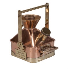 Small 19th Century English Copper and Brass Fuel Measure
