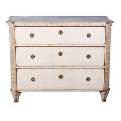 White Swedish Three Drawer Chest