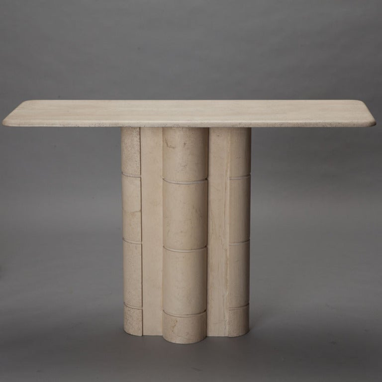 Mid Century Travertine Console