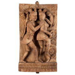 Late 19th Century Carved Hindu Temple Panel