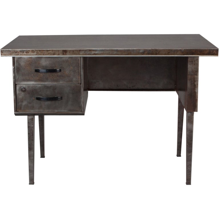 Mid Century French Industrial All Steel Desk