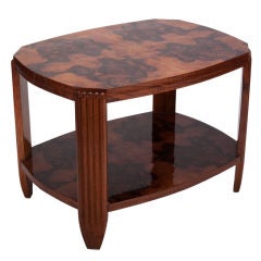 French Art Deco Burled Walnut Table