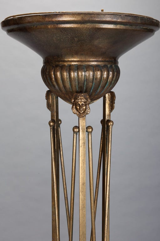 Pair Monumental Bronze Finish Urn Style Up Lights 1