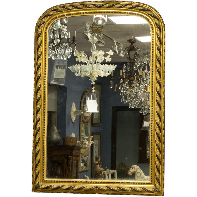 Louis Philippe Gilt and Ebonized Mirror For Sale