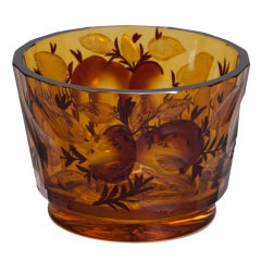 Bohemian Glass Bowl with Apples